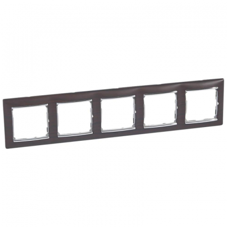 Рамка 5-постовая Legrand Valena темное дерево/серебряный штрих 770375