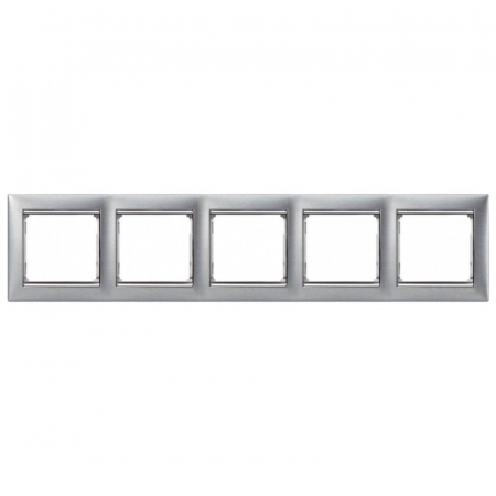 Рамка 5-постовая Legrand Valena алюминий матовый 770335