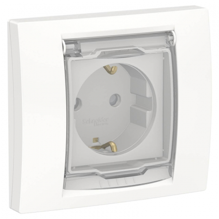 Розетка Schneider Electric Unica New с/з со шторками NU003718