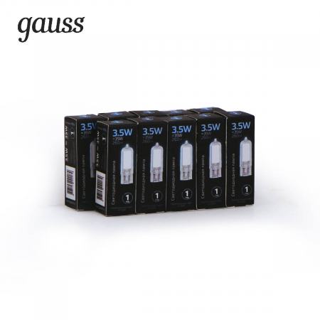 Лампа светодиодная Gauss G4 3.5W 4100K прозрачная 107807203