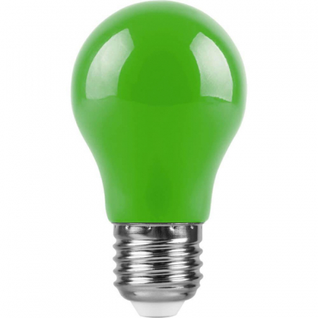 Лампа светодиодная Feron E27 3W зеленый Шар Матовая LB-375 25922
