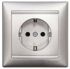 Розетка 2К+3 Legrand Valena 16A 250V с/з алюминий 770123