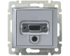 Розетка аудио/видео HD15+Jack3.5 Legrand Valena алюминий 770282