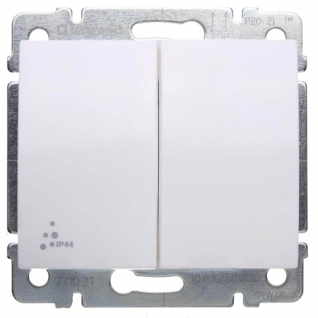 Выключатель двуклавишный Legrand Galea Life 10A 250V IP44 белый 771021