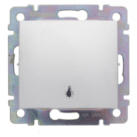 Выключатель кнопочный одноклавишный Legrand Valena Лампа алюминий 770112