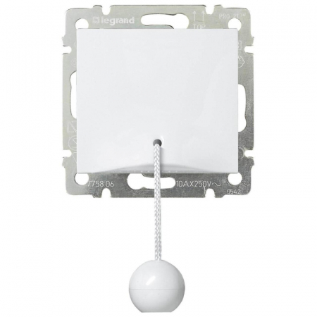 Переключатель кнопочный перекидной Legrand Valena со шнуром белый 774419