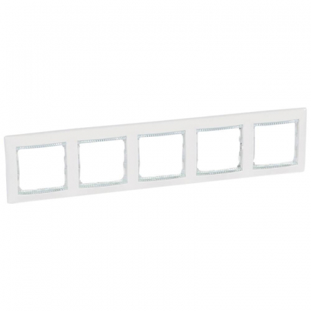 Рамка 5-постовая Legrand Valena белая/кристалл 774465