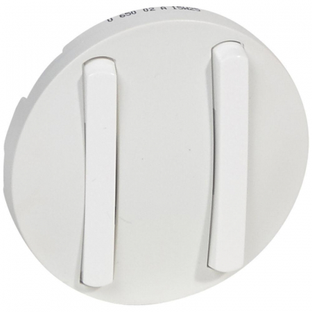 Лицевая панель Legrand Celiane выключателя двухклавишного белая 065002