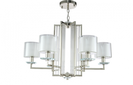Подвесная люстра Crystal Lux Nicolas NICOLAS SP-PL6 NICKEL/WHITE