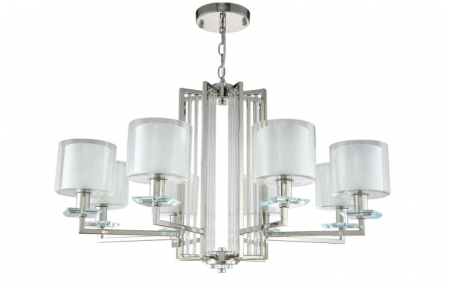 Подвесная люстра Crystal Lux Nicolas NICOLAS SP-PL8 NICKEL/WHITE