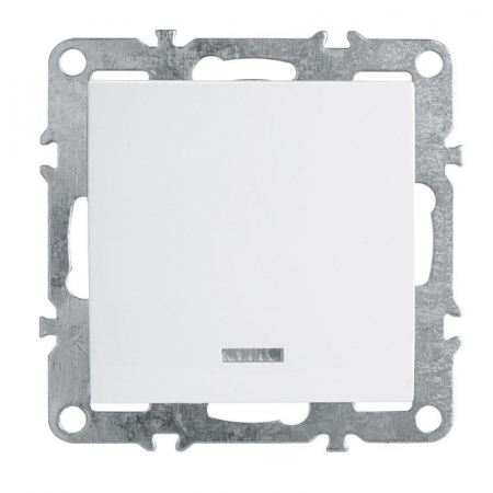 Выключатель одноклавишный Stekker Эрна с подсветкой белый PSW10-9101-01 39309