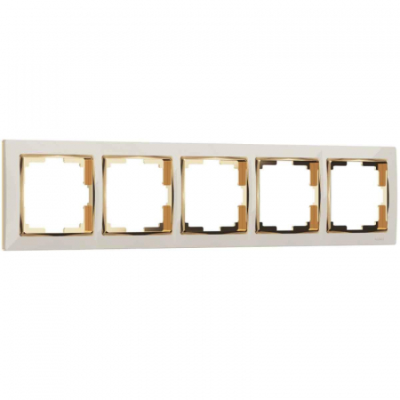 Рамка на 5 постов слоновая кость/золото Werkel W0051932 4690389161025