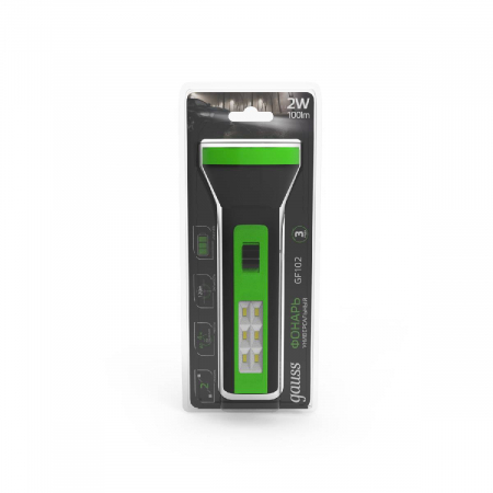 Ручной светодиодный фонарь Gauss аккумуляторный 157х58 100 лм GF102