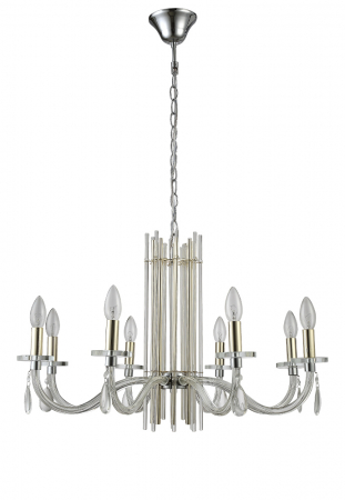 Подвесная люстра Crystal Lux AURELIO SP8 GOLD+CHROME/TRANSPARENT