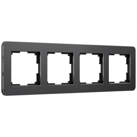 Рамка на 4 поста Werkel Platinum черный алюминий 4690389184512 W0042608