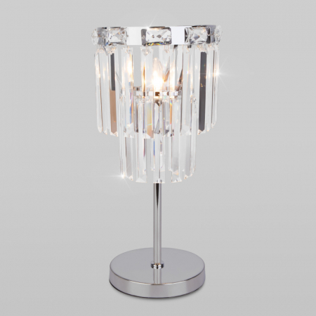 Настольная лампа Eurosvet Elegante 01136/1 хром/прозрачный хрусталь Strotskis a060647