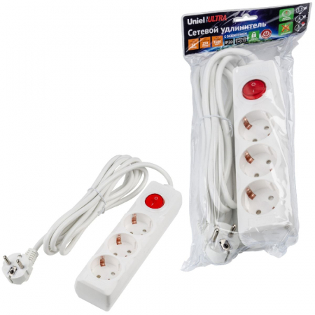 Удлинитель бытовой Uniel Ultra S-GCU3-3B WHITE UL-00010016