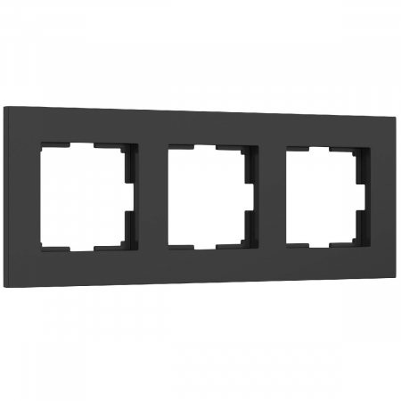 Рамка на 3 поста Werkel Slab черный матовый W0032908 4690389193422 a062801