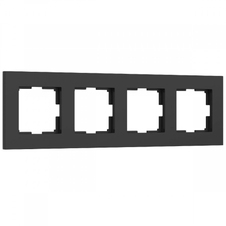 Рамка на 4 поста Werkel Slab черный матовый W0042908 4690389193477 a062802