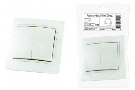 Выключатель двухклавишный Таймыр TDM Electric SQ1814-0502