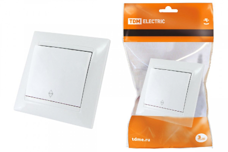 Выключатель одноклавишный на 2 направления Лама TDM Electric SQ1815-0006