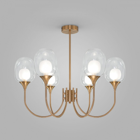 Люстра на штанге Eurosvet Spritz 70217/6 латунь Smart a064749