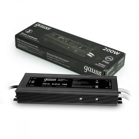 Блок питания Gauss 200Вт DC24 IP66 202022400