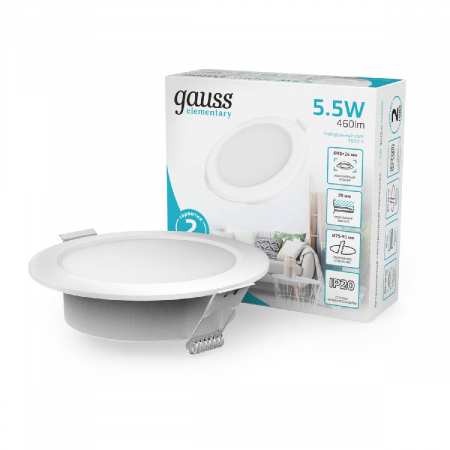 Встраиваемый светильник Gauss Elementary Downlight 997420205