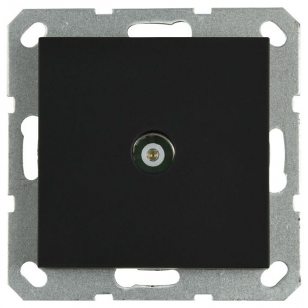 Розетка TV Jasmart оконечная с накладкой черный матовый (soft touch) G6001PB