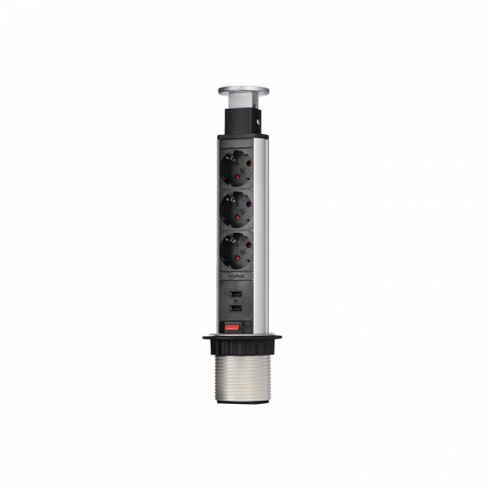 Блок розеток 105S (3 секции и 2 USB) Mebax 00-00001166