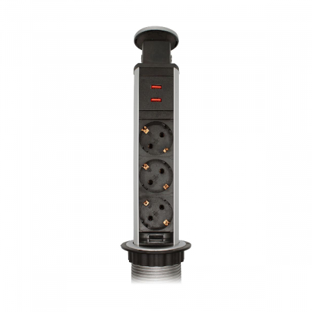 Блок розеток 105S (J) (3 секции + 2 USB) Mebax 00-00003152