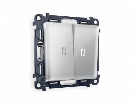 Комплект механизма 2-кл выключателя с подсветкой Ambrella Volt Alfa MA404015