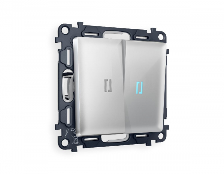 Комплект механизма 2-кл выключателя с подсветкой Ambrella Volt Alfa MA404020