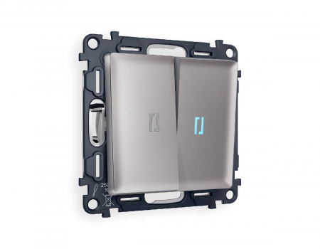 Комплект механизма 2-кл выключателя с подсветкой Ambrella Volt Alfa MA504020