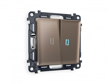 Комплект механизма 2-кл выключателя с подсветкой Ambrella Volt Alfa MA634020