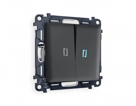 Комплект механизма 2-кл выключателя с подсветкой Ambrella Volt Alfa MA904020