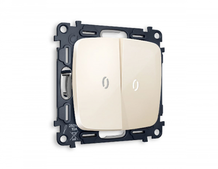 Комплект механизма 2-кл выключателя с подсветкой Ambrella Volt Omega MO304015