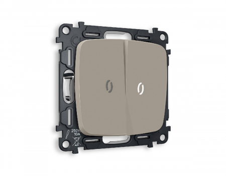 Комплект механизма 2-кл выключателя с подсветкой Ambrella Volt Omega MO364015