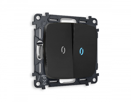 Комплект механизма 2-кл выключателя с подсветкой Ambrella Volt Omega MO804020