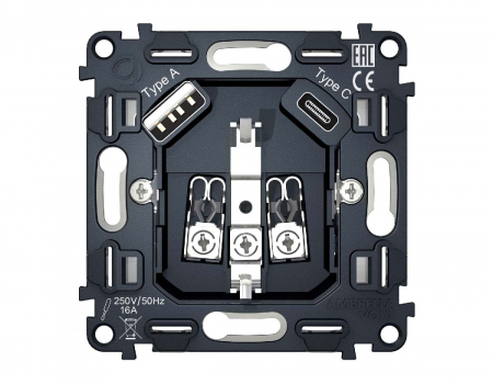 Механизм розетки с/з на винтовых зажимах Ambrella Volt Quant VM160