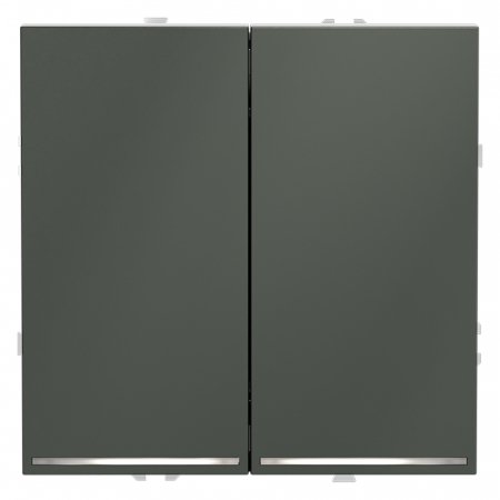 Проходной переключатель двухклавишный с подсветкой Voltum S70 VLS020406