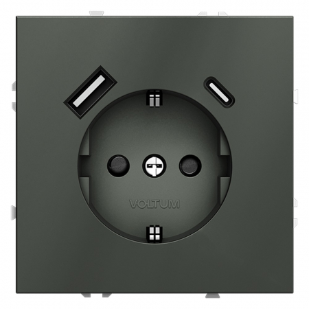 Розетка с USB, A+C Voltum S70 VLS040506