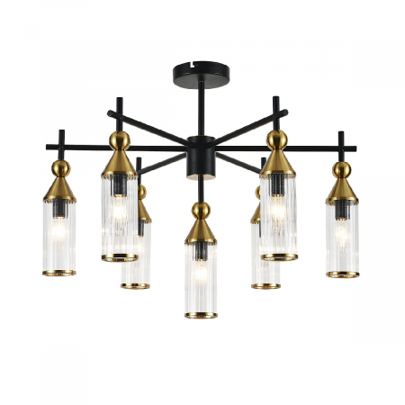 Люстра на штанге Indigo Torazzo 13037/7R Black V000528