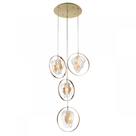 Подвесной светильник Delight Collection Cowley P60669-4 gold/clear