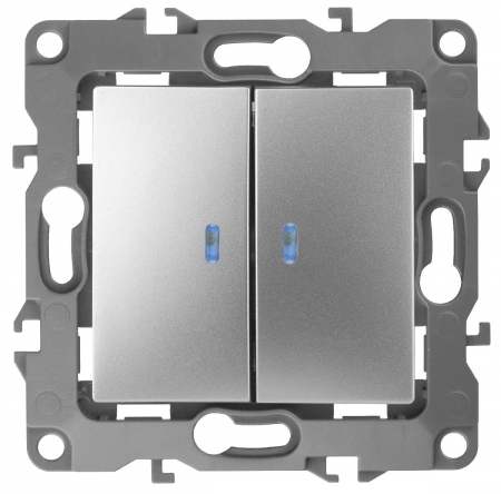 Выключатель двойной с подсветкой Эра 12-1105-03 Б0014659