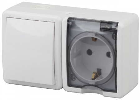 Блок розетка+выключатель Эра 11-7401-01 Б0020733