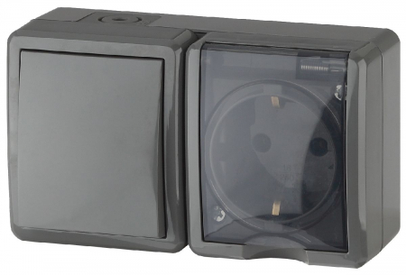 Блок розетка+выключатель Эра 11-7401-03 Б0020734