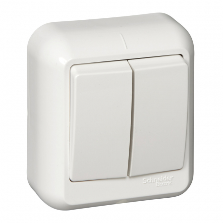 Выключатель 2-клавишный Schneider Electric Прима A56-029-BI