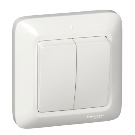 Выключатель 2-клавишный Schneider Electric Прима S56-043-B