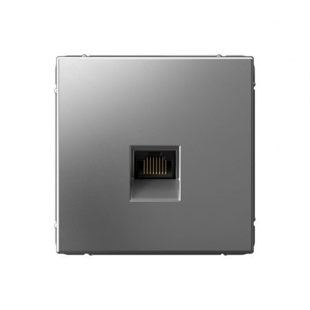 Розетка компьютерная RJ45, кат. 5е Systeme Electric ArtGallery Сталь GAL000983